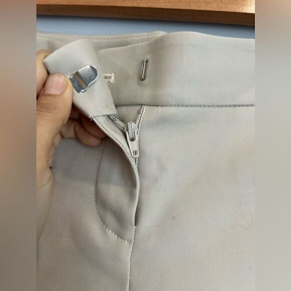 CLUB MONACO Emily Khaki Leather-Trimmed Pockets Skinny-Leg Pants - Picture 5 of 9